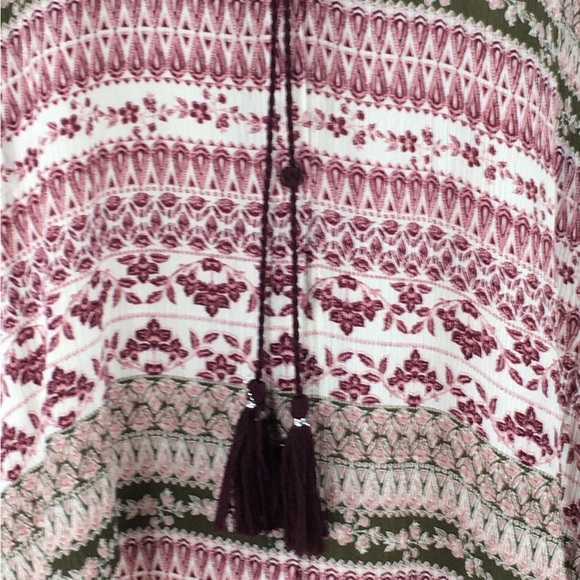 Cloud Chaser Button Up Burgundy Green Long Sleeve Pheasant Top size 1X - Picture 8 of 16